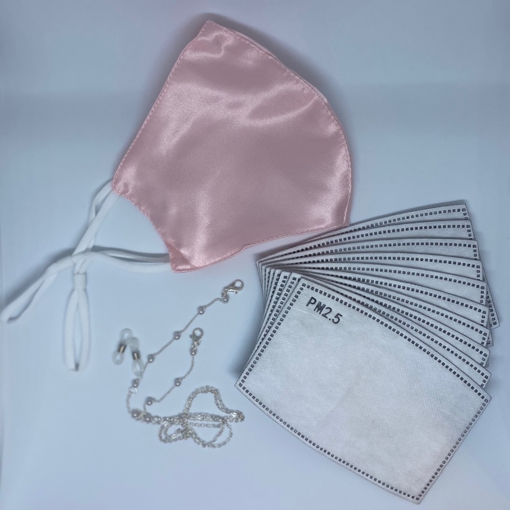 Mulberry silk facemask with lanyard & filters